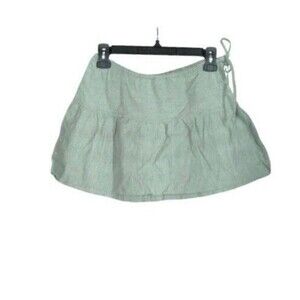 American Eagle Outfitters AEO Mini Skirt 8 Green Striped Linen Cotton